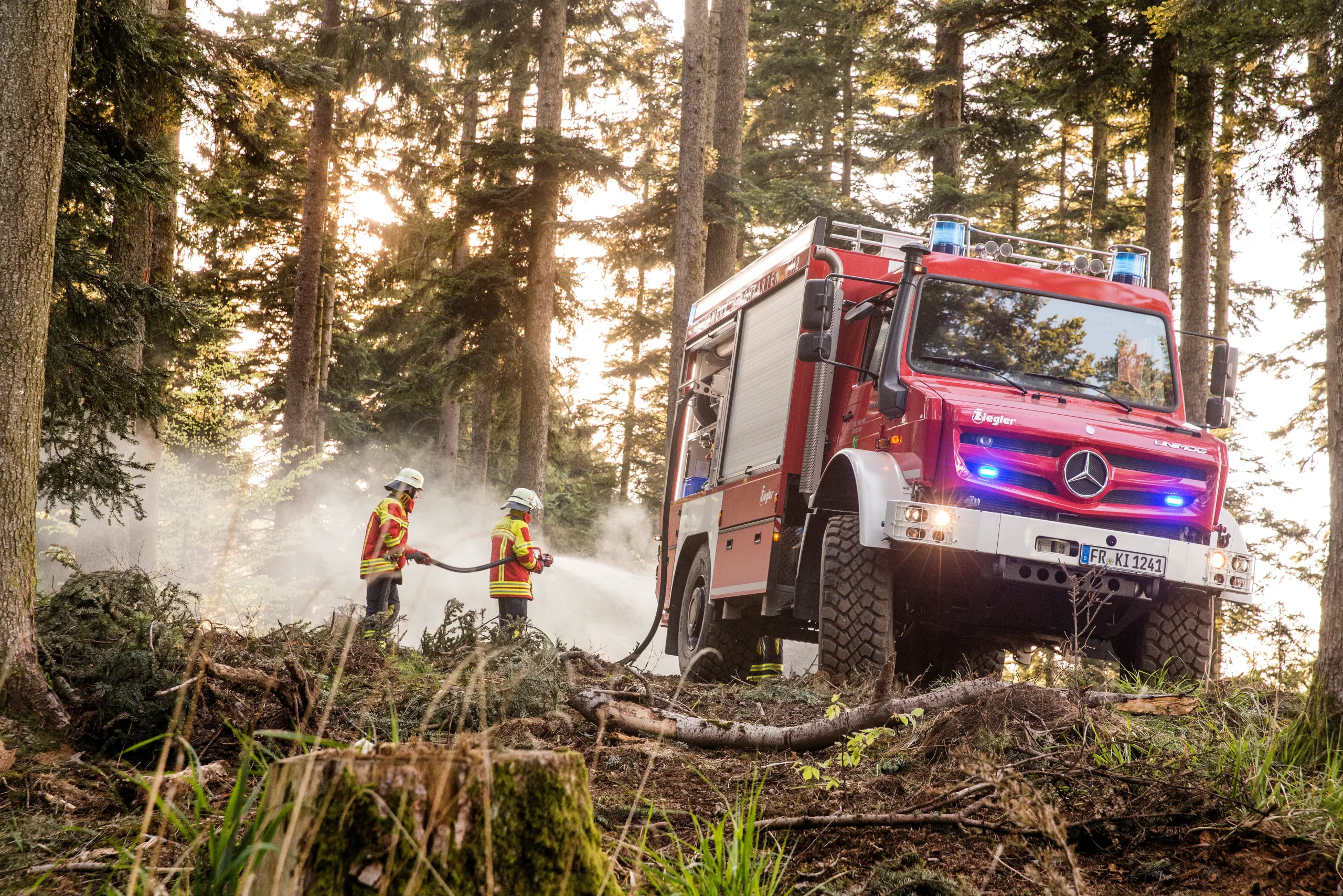 Unimog miške gesina gaisrą
